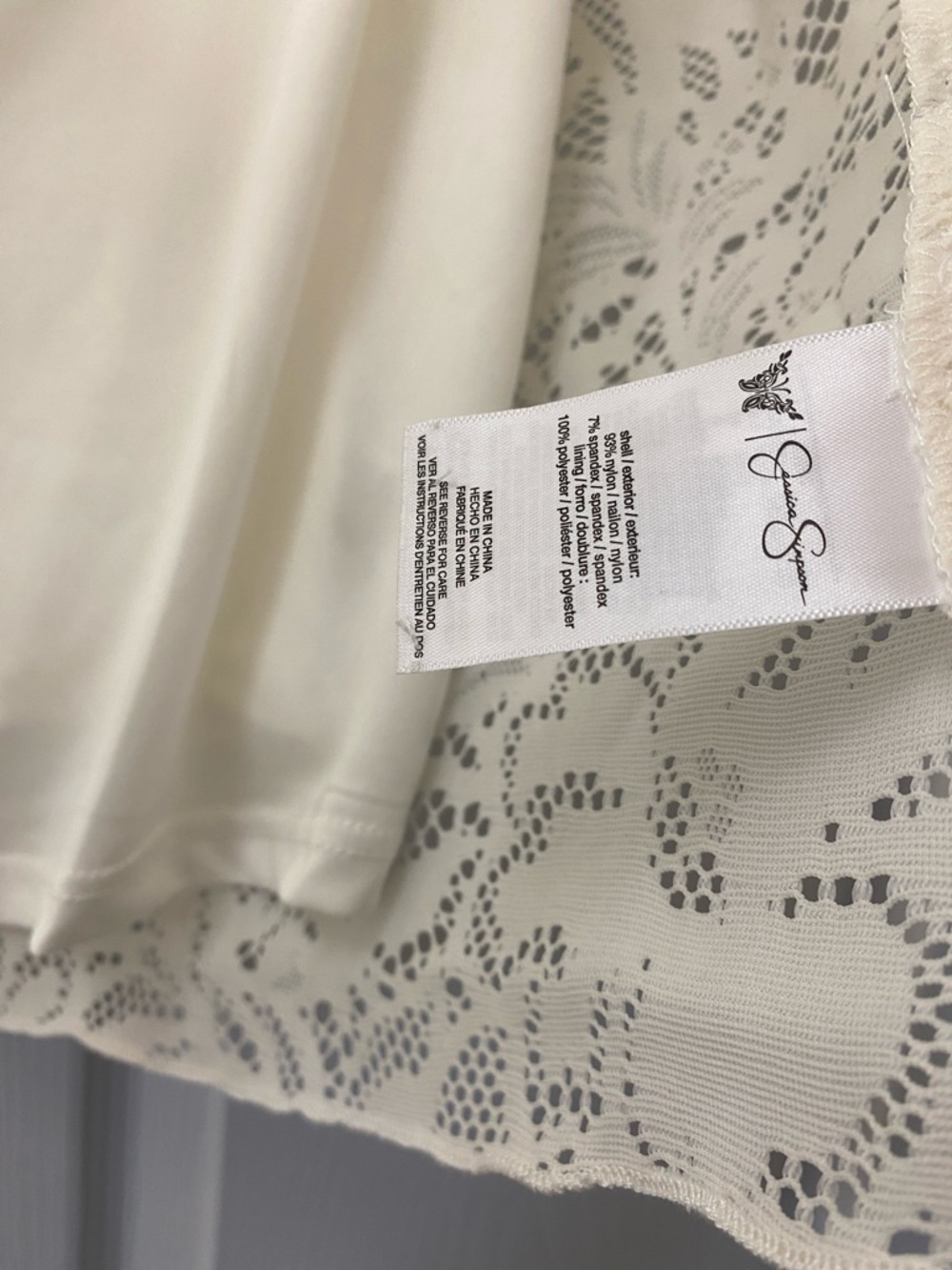 Jessica Simpson Cream Indira Gardenia Lace Top - Picture 5 of 5